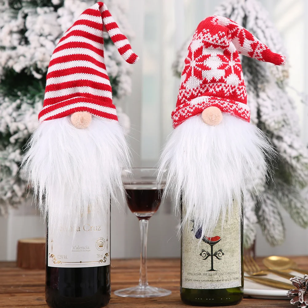 

2pcs Practical Chic Bottle Cover Bottle Decor Bottle Christmas Bottle Cover for Bottle Decor Party