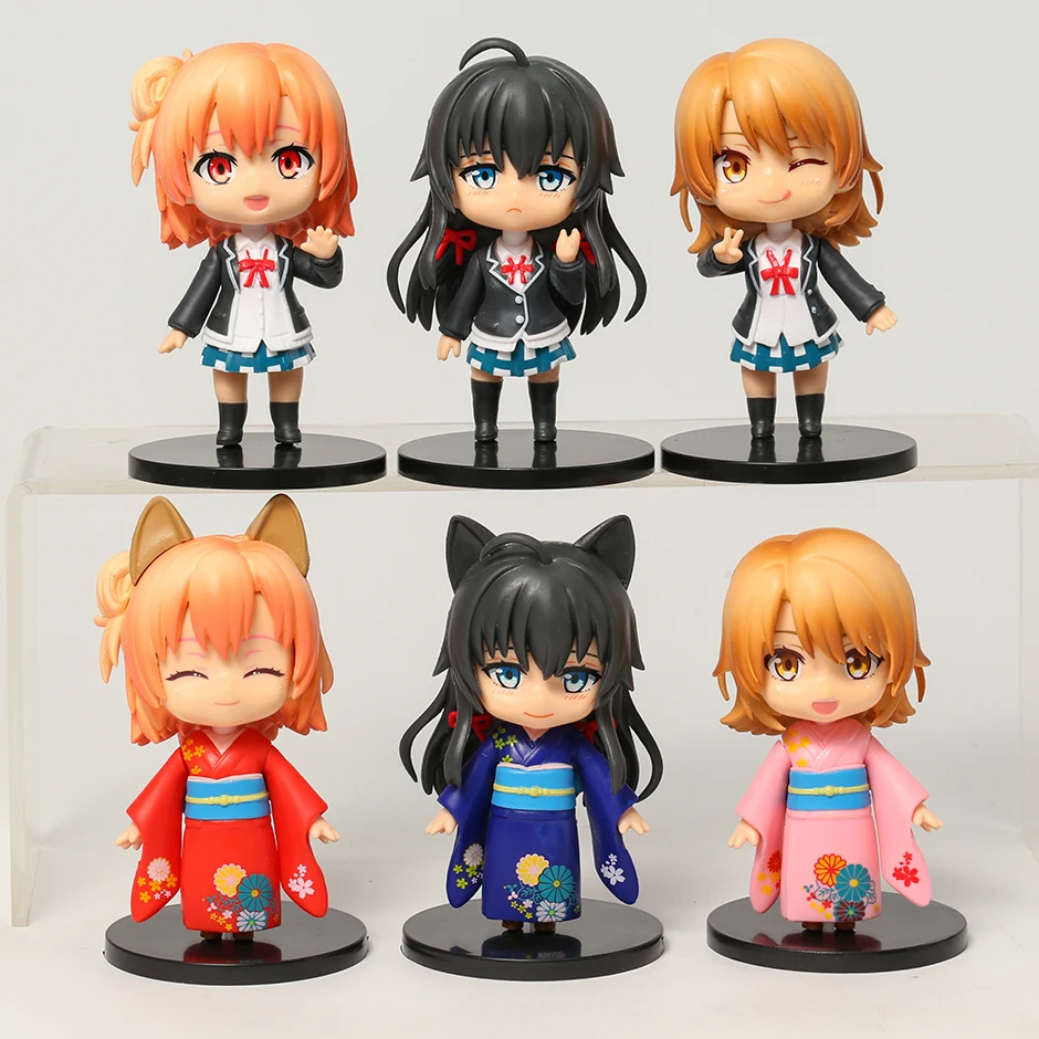 

Anime Figures My Teen Romantic Comedy SNAFU Yukino Yukinoshita Yui Yuhigahama Q Ver. Dolls Figurals Model For Gift Toys 6pcs/set