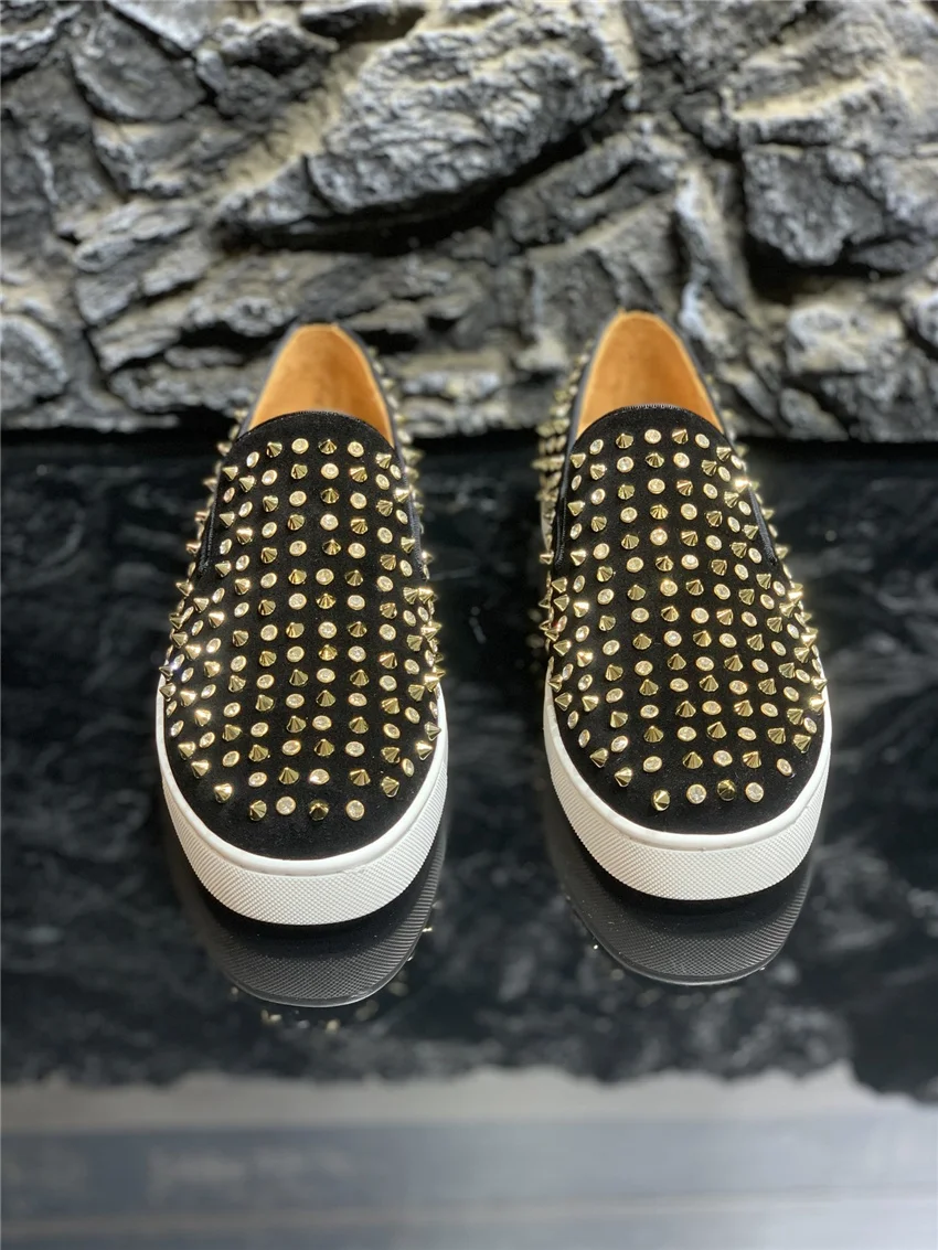 

Loafers Men's casual shoes Male sneakers spiked Trainers Custom shoes Classic Boat red bottom shoes for men with free shipping