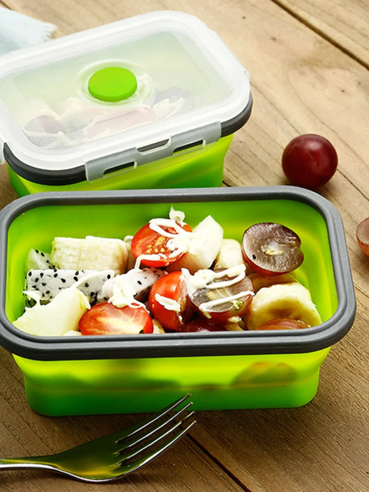 

3/4PCS Set Foldable Silicone Food Lunch Box Salad Storage Container Dinnerware Conveniently Fruit ceramic bow