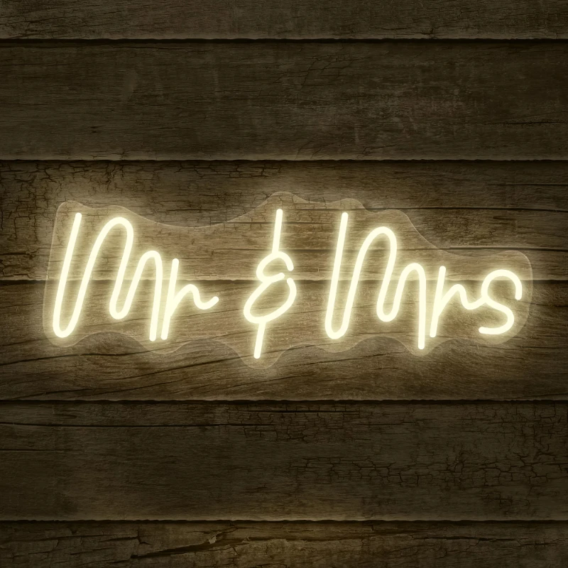 

Xtreme Lit 'Mr & Mrs' Warm White LED Neon Sign, Hanging Wall Art