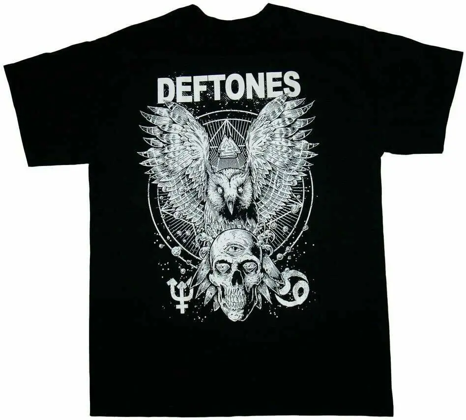 

Deftones Owl and Skull Men T-shirt Black Cotton Tee All Sizes S to 3XL DT982