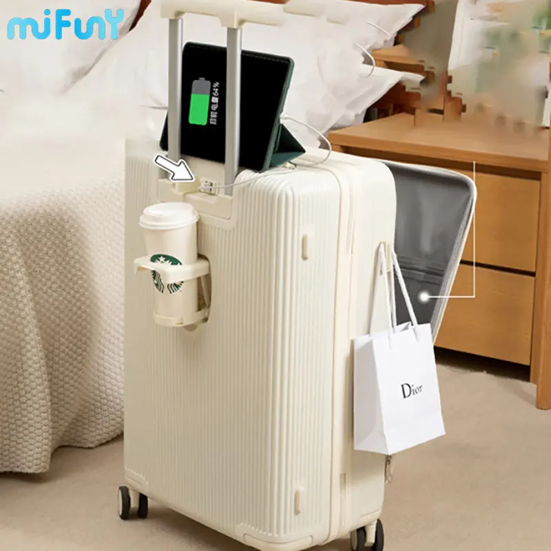 Mifuny Female Luggage New 2023 Multifunctional Boarding Cabin Universal Wheel 24 Pull Rod Travel Trolley Male Password Suitcase