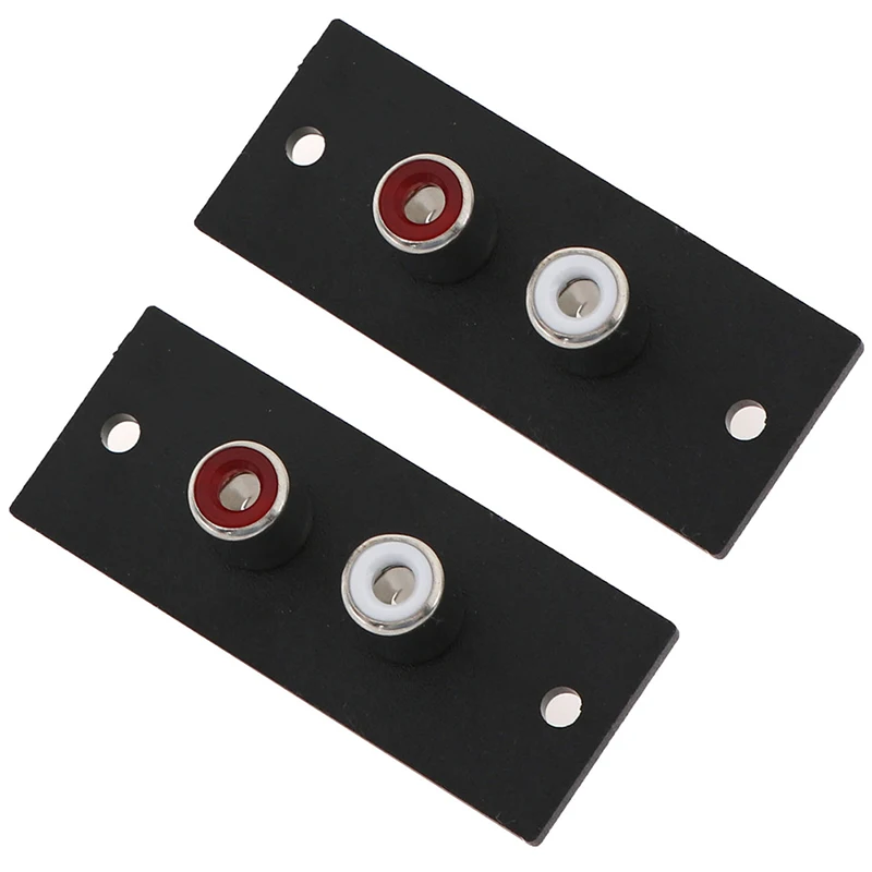 

2pcs/lot 2 Way Copper Core RCA Terminal Wall Panel Plate Input Phono Chassis Socket Audio AV Adapter