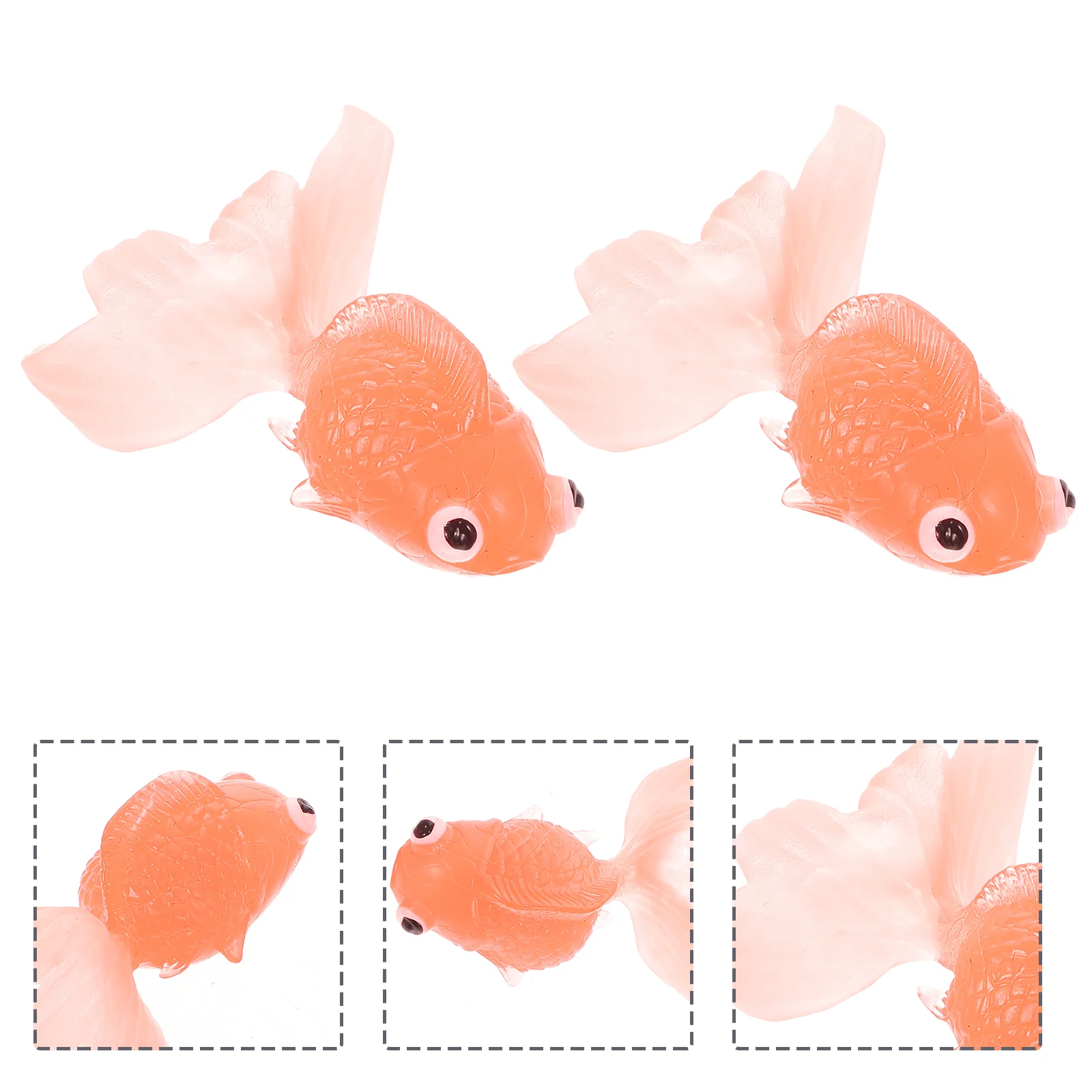 

10 Pcs Simulation Soft Goldfish Baby Fishing Toy Tank Decoration Kids Bathing Ocean Mini Miniature Tpr Aquarium