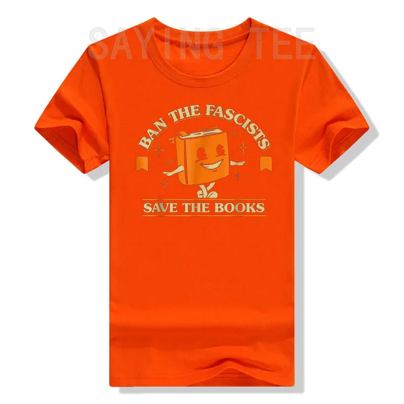 Смешные бан фашисты сохранить книги Винтаж для влюбленные футболки литература