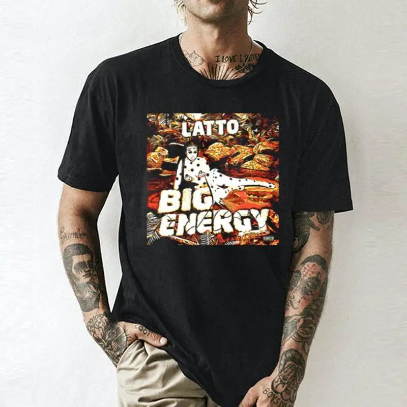Футболки с рисунком аниме Latto Rapper Big Energy унисекс коротким рукавом винтажные