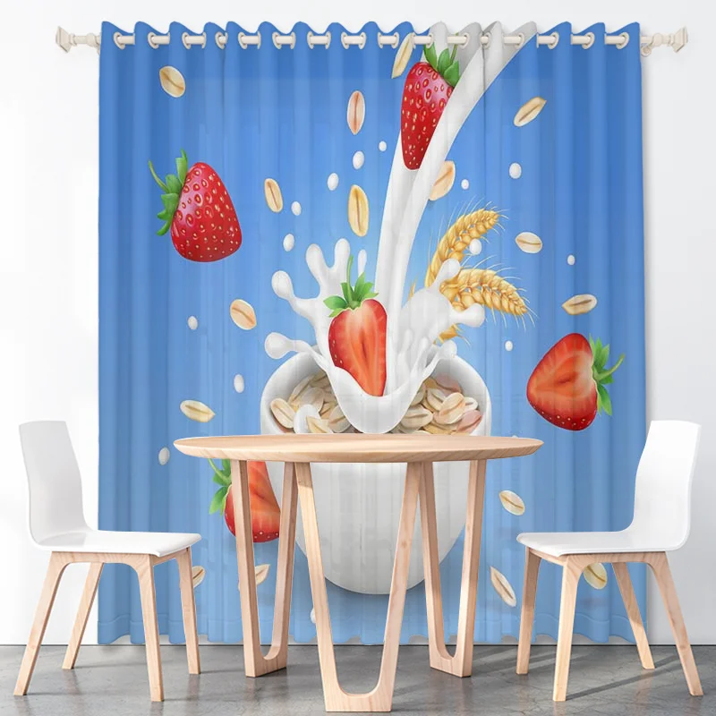 HD Современные зеленые овощи шторы на заказ перец чили баклажаны огурцы тонкая