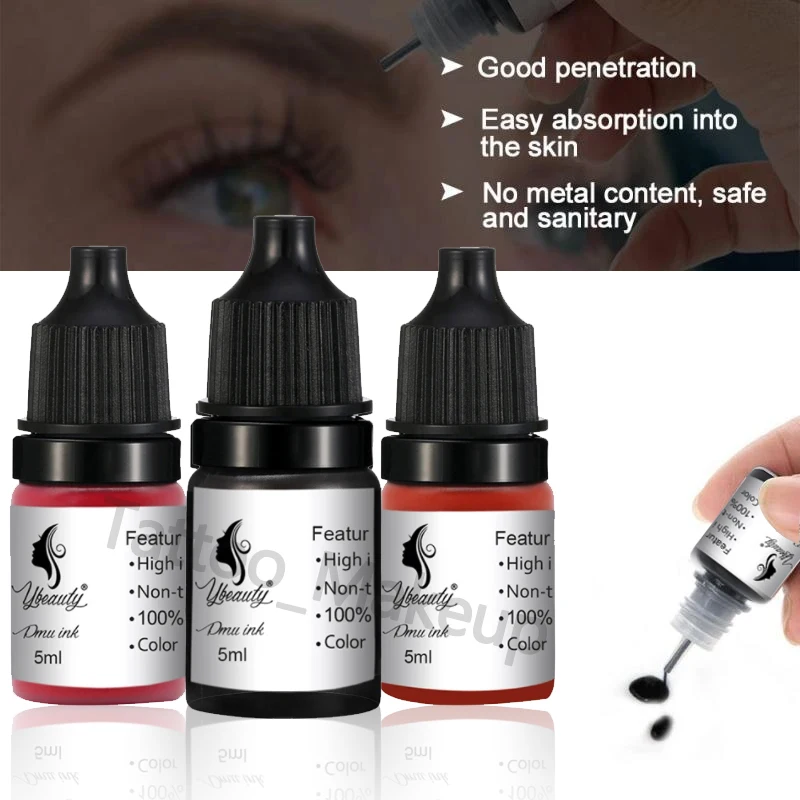 

5ml Professional Tattoo Ink Microblading Permanent Makeup Pigment Natural Plants Permanent Eyebrow Eyeliner Lips Pigment