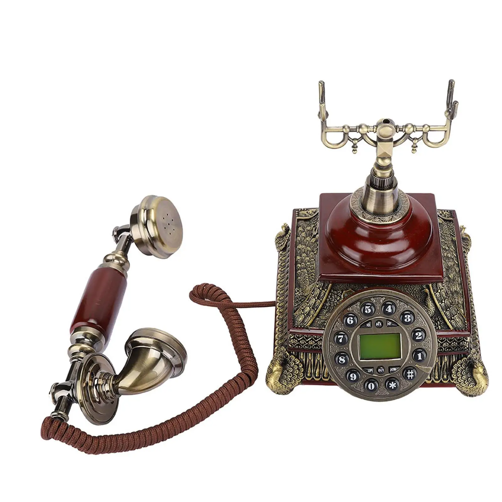 Винтажный европейский проводной телефон с дисплеем DTMF — старинный стационарный