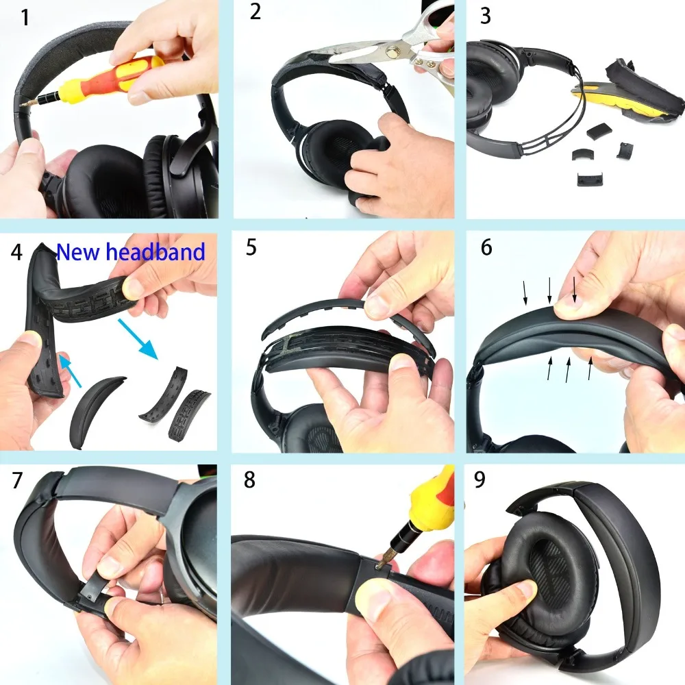 Фото Сменный ремешок из протеиновой кожи для наушников Bose QuietComfort 25 (QC25)/SoundLink AE2, прочные запасные части для ремонта №4