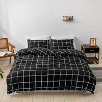 nordic duvet cover plaid bedding set love leopard printed bedroom comforter polyester single double queen king size bed clothes