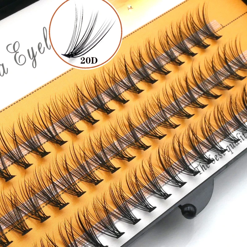 

Anlinet 60 Bundles Mink Eyelash Extension Natural 3D Russian Volume Faux Eyelashes Individual 20D Cluster Lashes Makeup Cilia