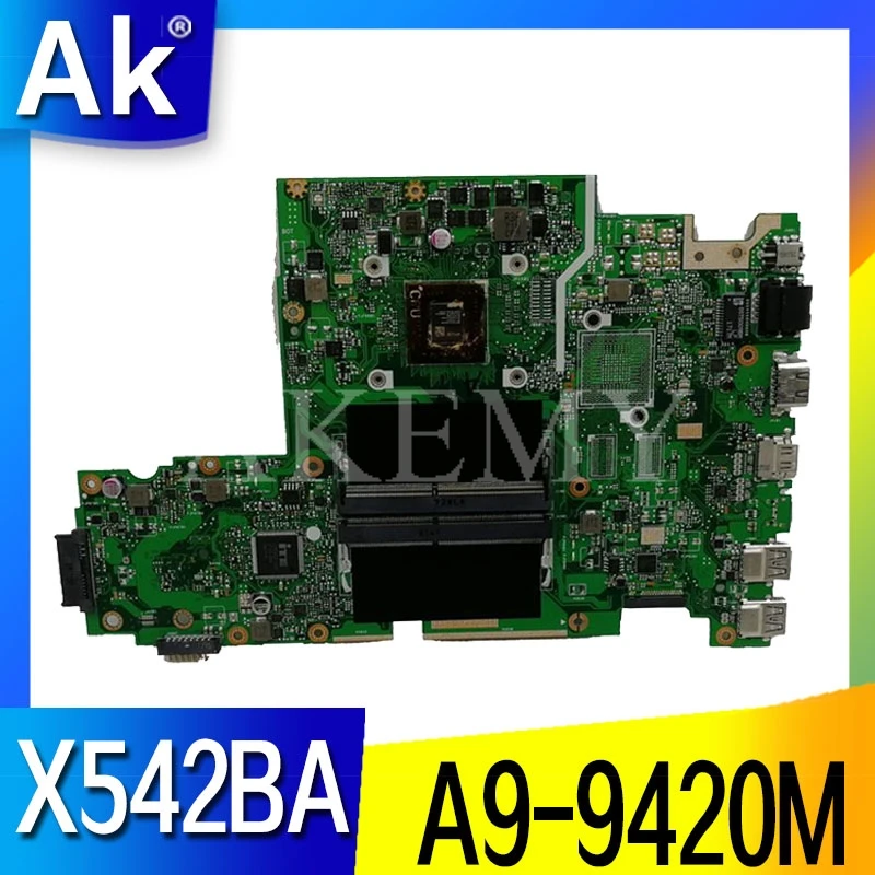 

X542BA laptop motherboard For ASUS X542B X542BP A580B K580B Mainboard 100% test A9-9420M CPU