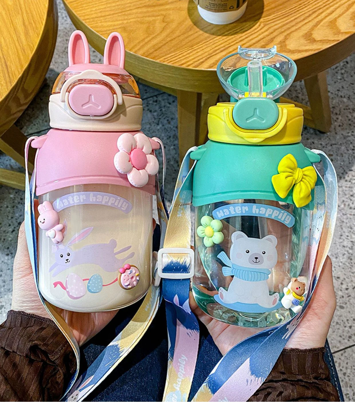 

Bottled Water Diagonal Plastic Water Bottle Contigo Water Bottle Children'S Water Cup Straw Cup Anti-Fall Children'S Bottle