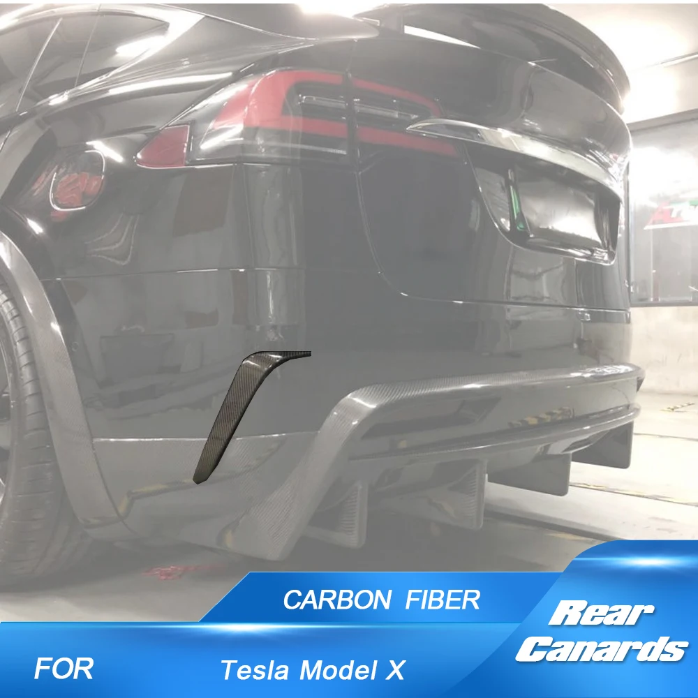 Автомобильный задний бампер Canard Fender Trim для Tesla Model X 2016 - 2022 Sport Utility Real Carbon Fiber