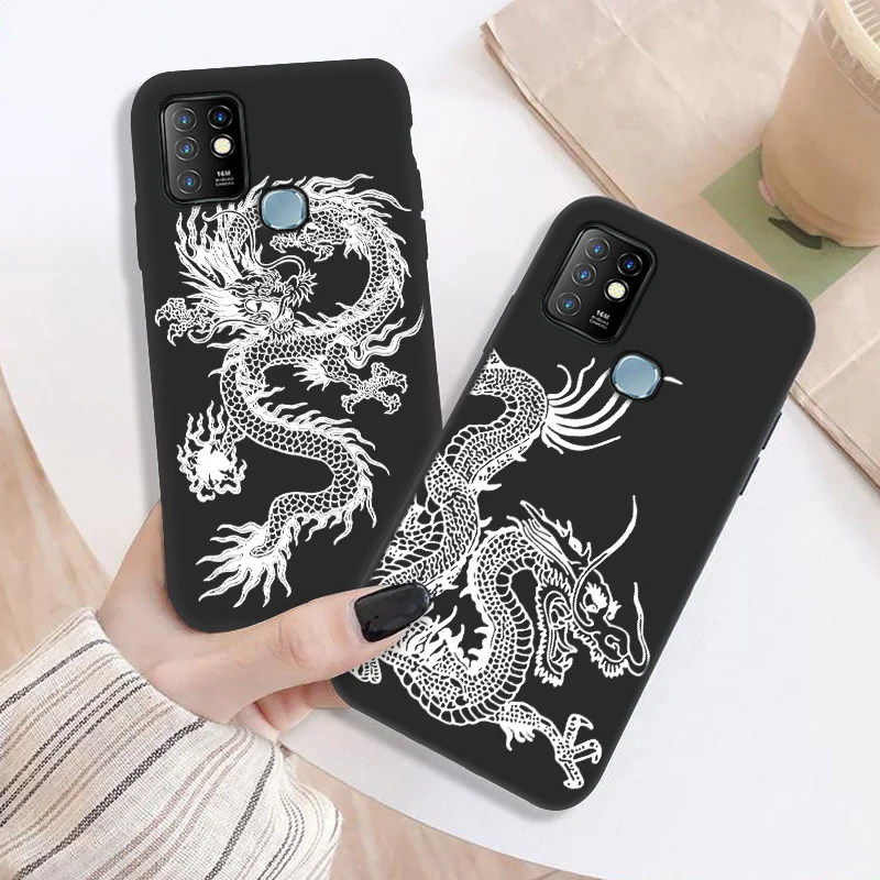 fashion dragon case for infinix hot 10 8 9 play cases infinix hot 10 lite 10t 10s nfc note 10 7 zero 8 smart 5 4 soft back cover free global shipping