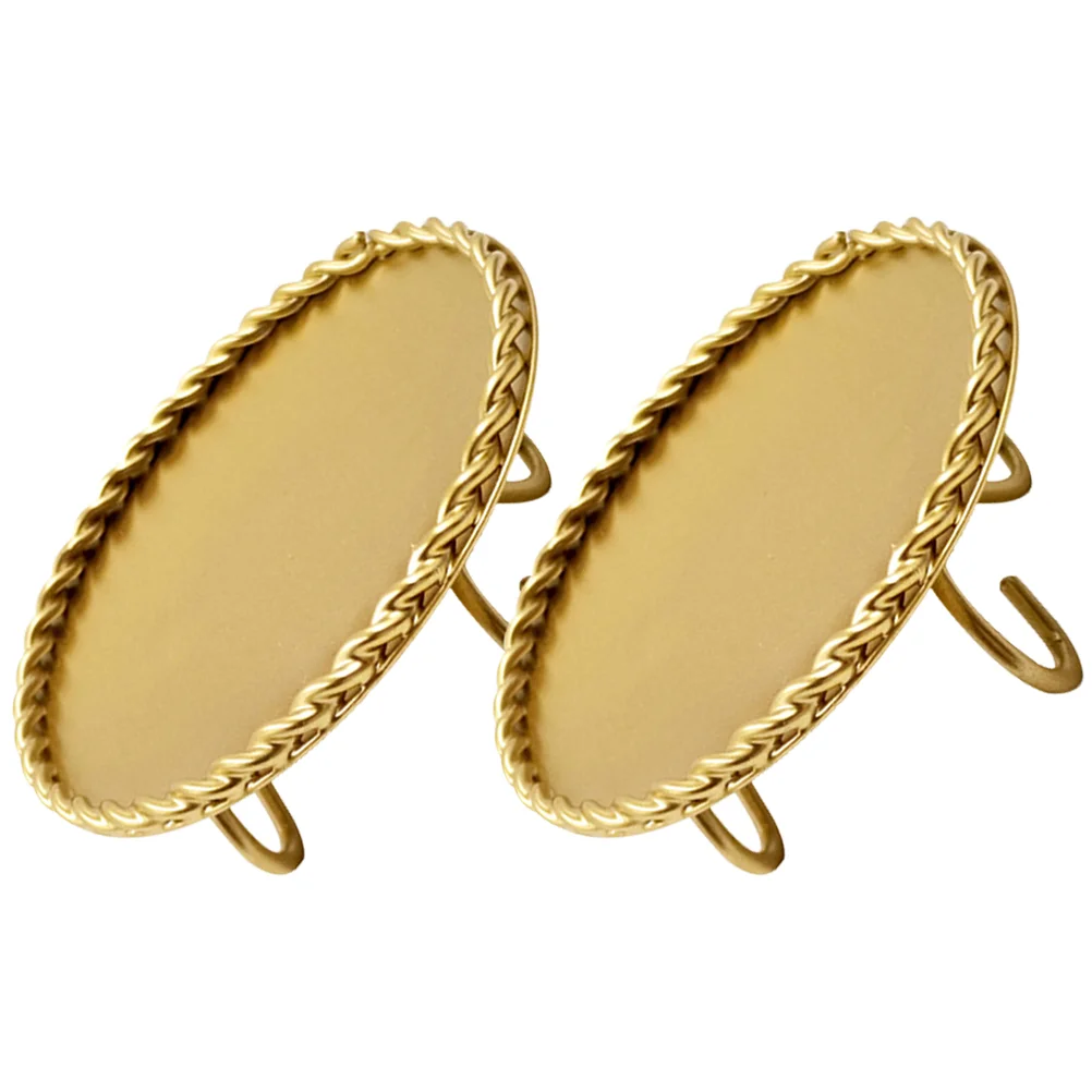 

2 Pcs Holder Cup Decoration Delicate Base Wedding Candlestick Iron Pedestal