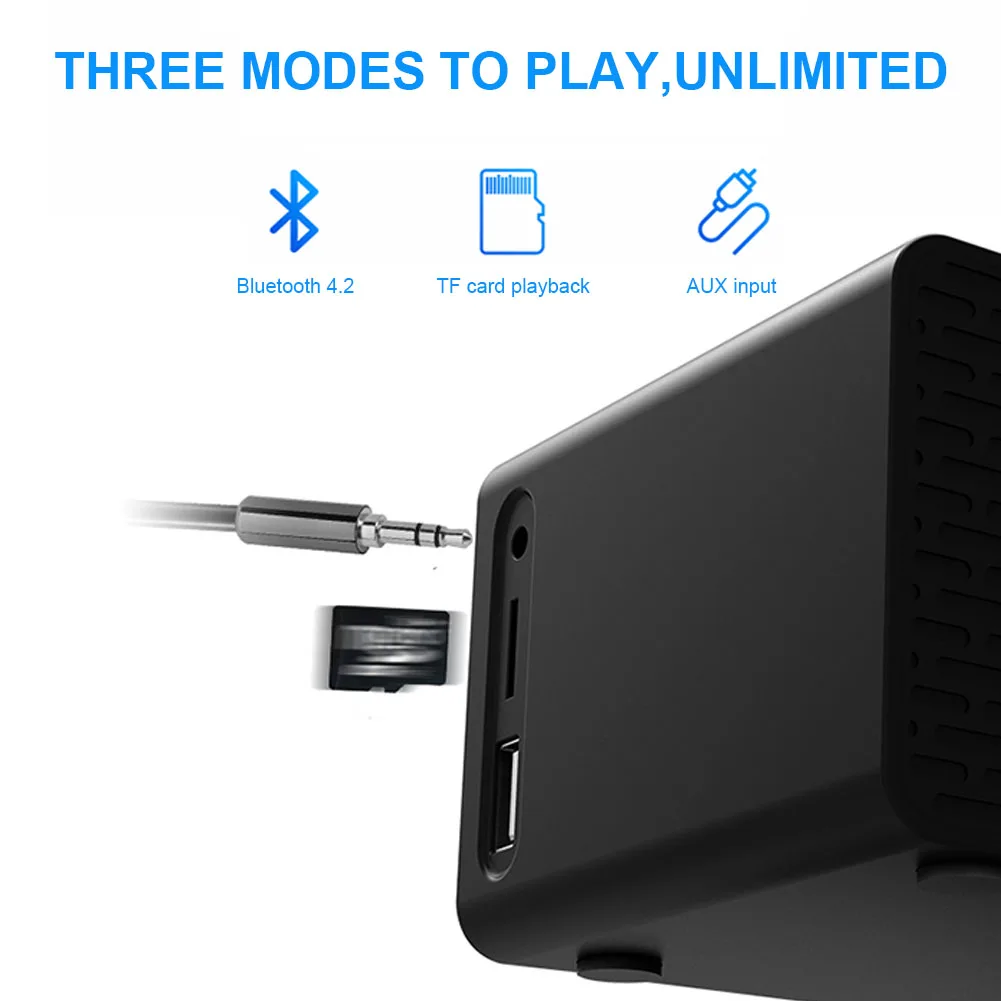 Bluetooth с беспроводными светодиодными часами будильником внешним аккумулятором 3 в