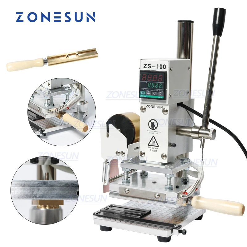 ZONESUN Dual Purpose wood presses Hot Foil Stamping Machine press trainer Embossing machine for PVC Card leather wood paper
