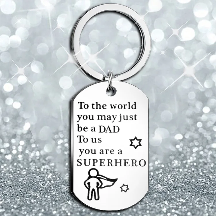 

Dad Gifts Keychain From Daughter Son Kids To The World You May Just Be A Dad Keyring Jewelry for Daddy Papa Man for Father Day