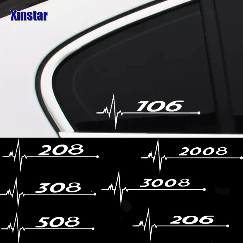 

2X Car Windows Sticker For Peugeot 2008 3008 208 308 106 108 206 508