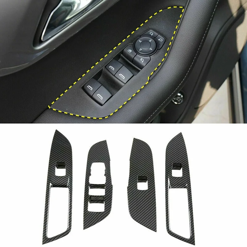 z włókna węglowego 4X osłona panelu przełącznika szyby dla Chevrolet Blazer 2019 2020 2021