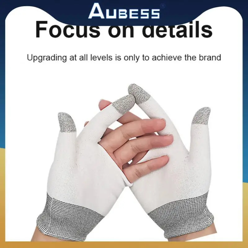 

Portable Game Gloves Sweat-proof Non-slip Thumb Fingertip Sleeves Breathable Nano-silver Fiber Gaming Accessorie Lightweight