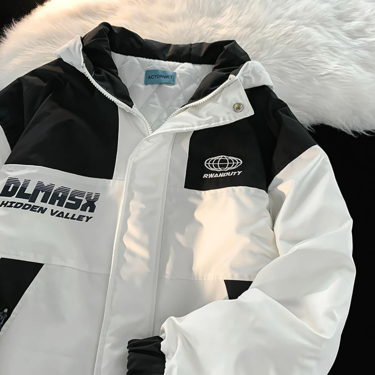 American High Street Machine Nengfeng Hooded Cotton Padded Jacket Women's Winter Hiphop Fashion Label Thickened Couple's Cotton