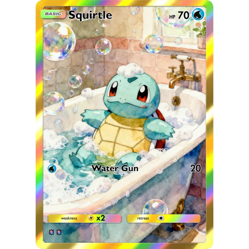 Фото Набор из 4 карт Pokemon: Бульбазавр, Пикачу, Сквиртл, Псайдак. Коллекционные карты PTCG, редкие голографические аниме-карты. Подарок для покемонов-фанатов. №4