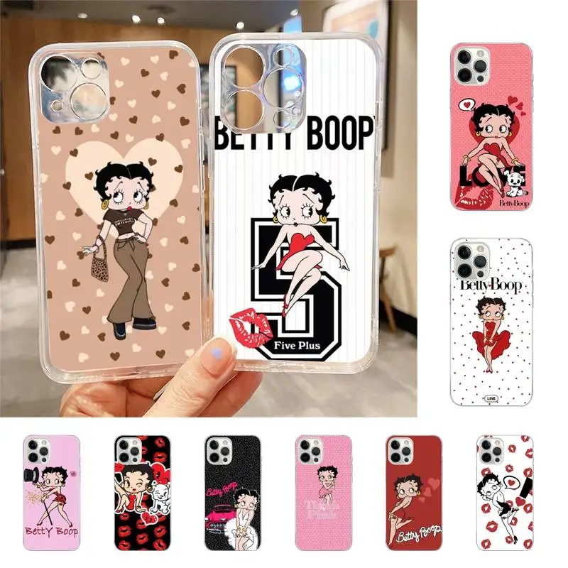 

B-Betty-Cute-Boop Phone Case For Iphone 7 8 Plus X Xr Xs 11 12 13 Se2020 Mini Mobile Iphones 14 Pro Max Case