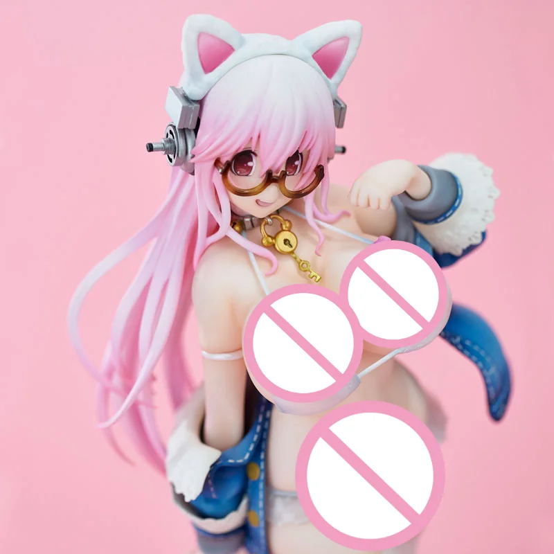 Аниме Super Sonico 27 см экшн-фигурка из ПВХ белая кошка Ver. Коллекционные модели