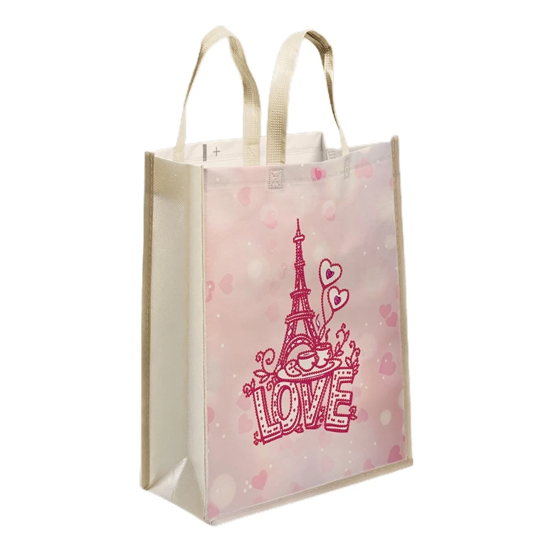 

Butterfly Flower Non-woven Canvas Tote Bag 5D DIY Painting Reusable Grocery Bags for Women Fashionable Art Handbag