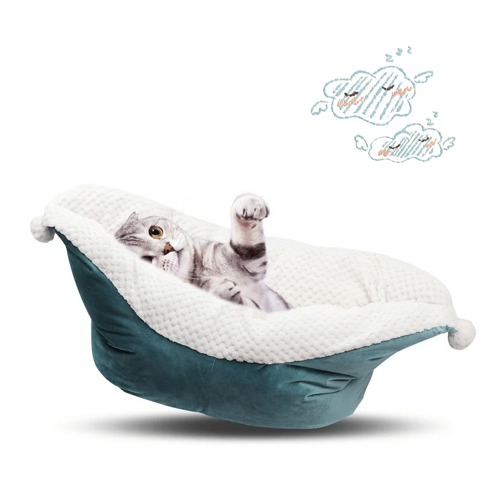 

Small Dog Deep Sleep Bed Boat Shape Sofa Thicken Cat Nest Winter Warm Fleece Cozy Kennel House Cute Kennel Washable Pet Supplies