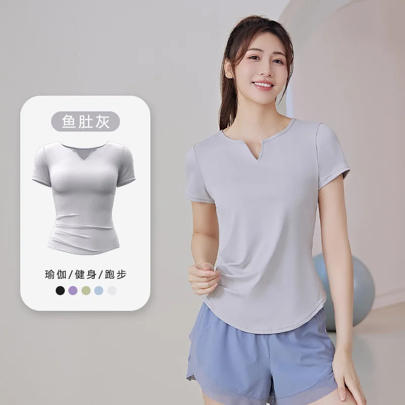 

New quick-dry V-neck short sleeve BLACK