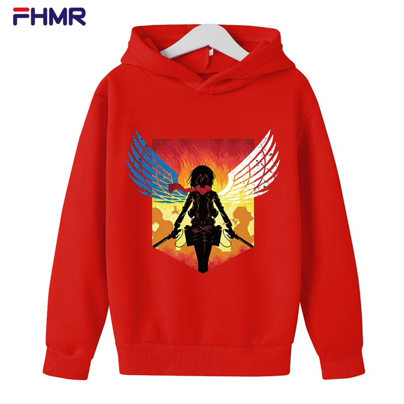 

Толстовки с принтом аниме «атака на Титанов», пуловер для девочек, свитшот для мальчиков, одежда в стиле Харадзюку, хип-хоп, детская одежда, о...