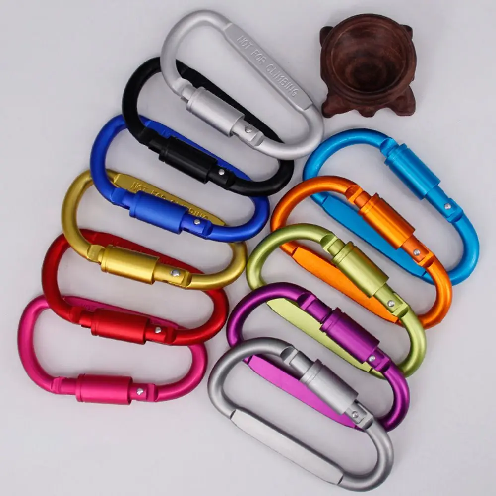 

3pcs Screw Lock Hanging Hook Buckle Karabiner Survival D-ring Locking Carabiner Clip Set Camping Climbing Equipment