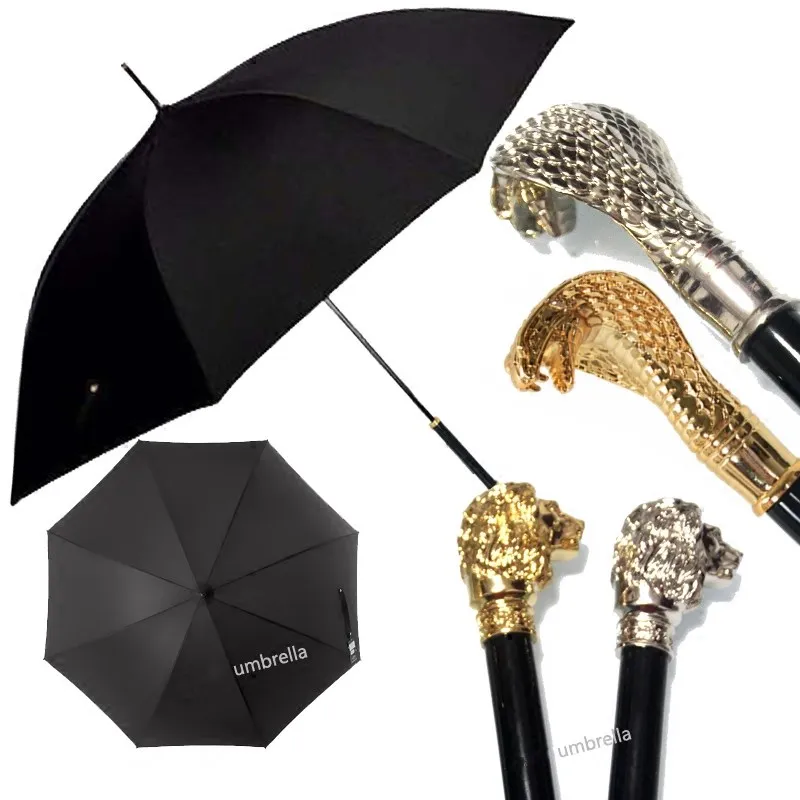 Зонт джентльменский со змеиным принтом и черепом для мужчин женщин