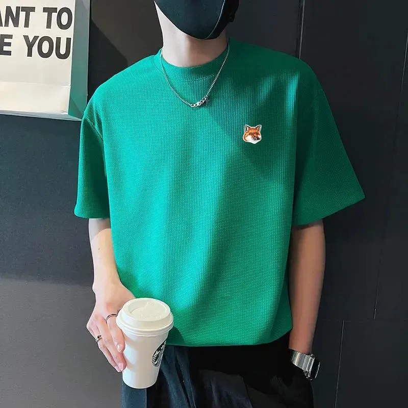 

2022 New Men's Luxury Brands Printed T Shirts Men Short Sleeve Tops Street Fashion Girls Casual White T Shirts Waffle T Shirts