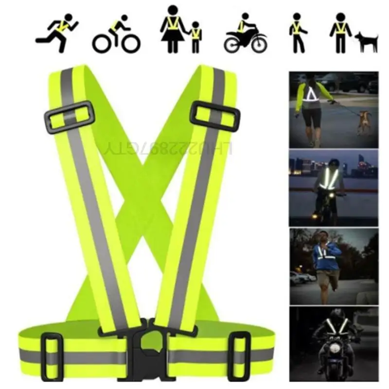 

Highlight Reflective Straps Night Work Security Running Cycling Safety Vest