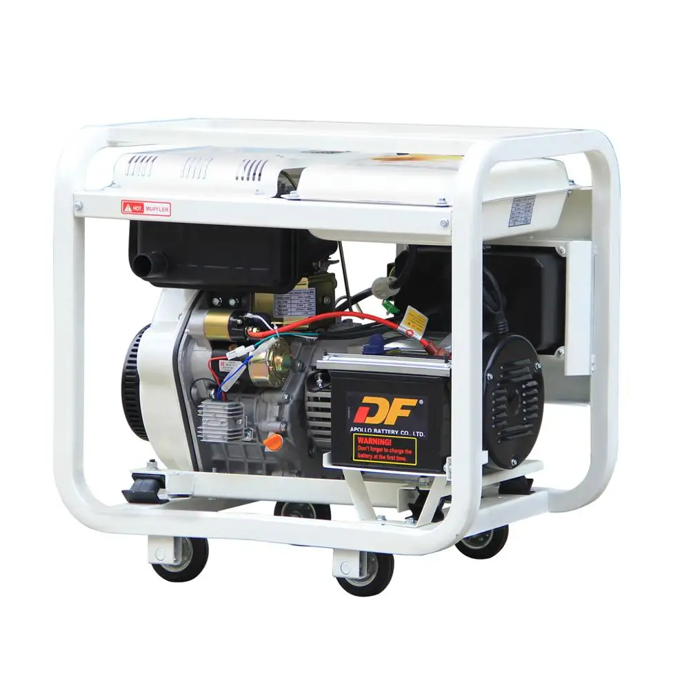 муниципаarns Портативный генератор с открытой рамой 6 кВт и колесами матрицы