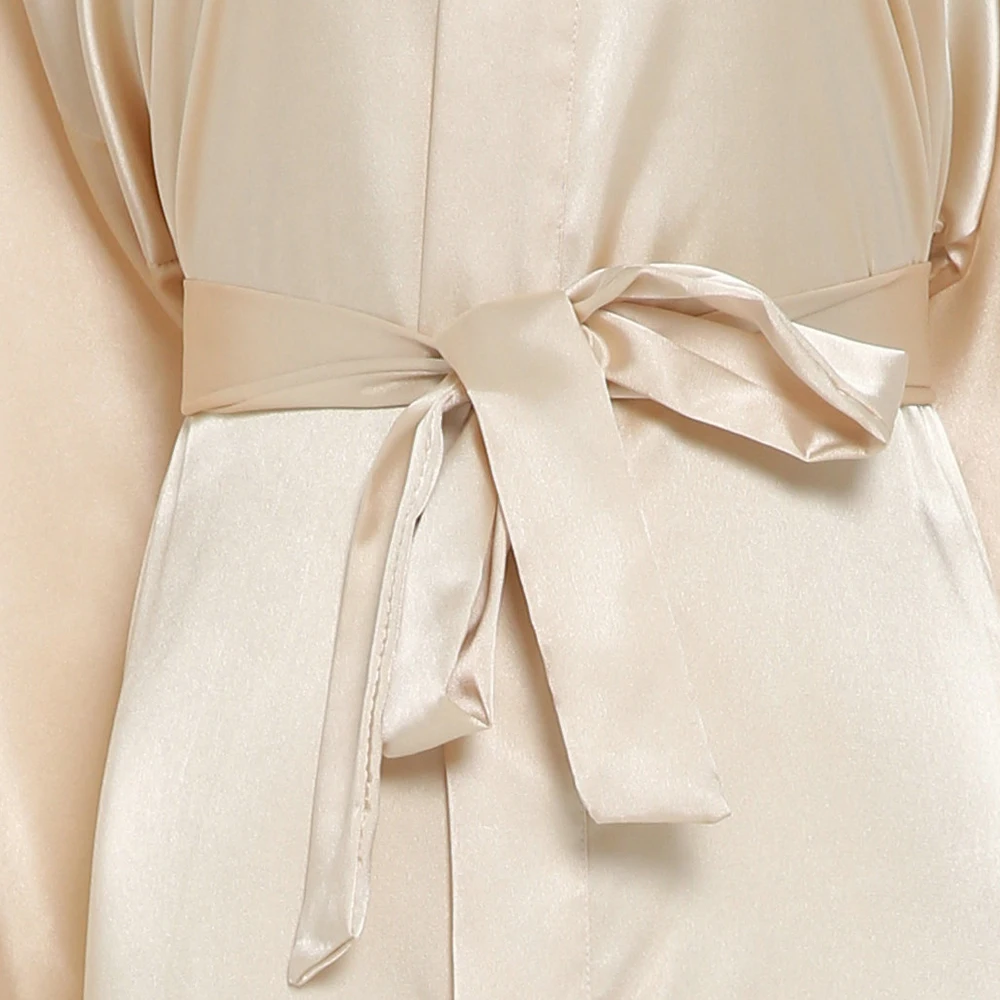 Owiter Silk Satin Lace Robe Bride Robe Bridesmaid Robes Women Wedding Long Robe Bathrobe Sleepwear White Robes