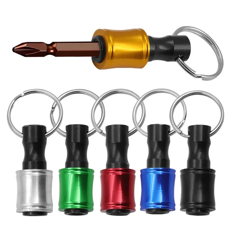 

6pcs 1/4inch Hex Shank Screwdriver Bits Holder Aluminum Alloy Extension Bar Screw Drill Keychain Drill Receptacle Connector