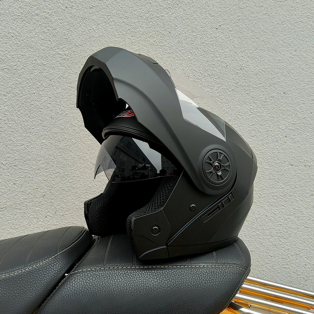 

Защитный флип-мотоциклетный шлем с двумя линзами, внутренний козырек, модный модульный мотошлем Voyage Racing для мужчин и женщин, одобренный DOT