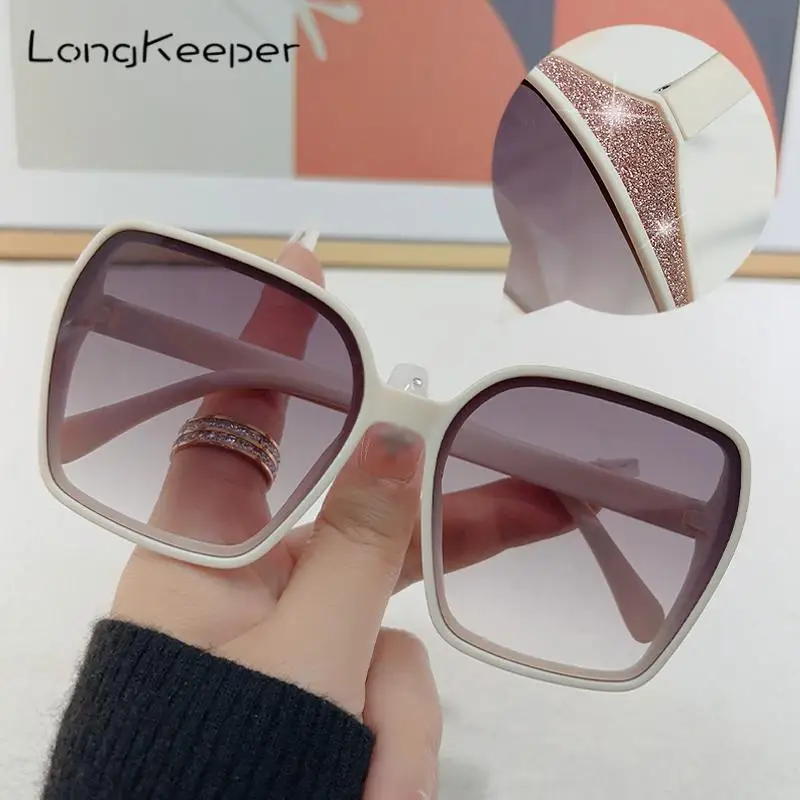 

Long Keeper 2023 Oversized Luxury Square Sunglasses Women Vintage Gradient Female Sun Glasses Shades Goggle Uv400 Oculos De Sol