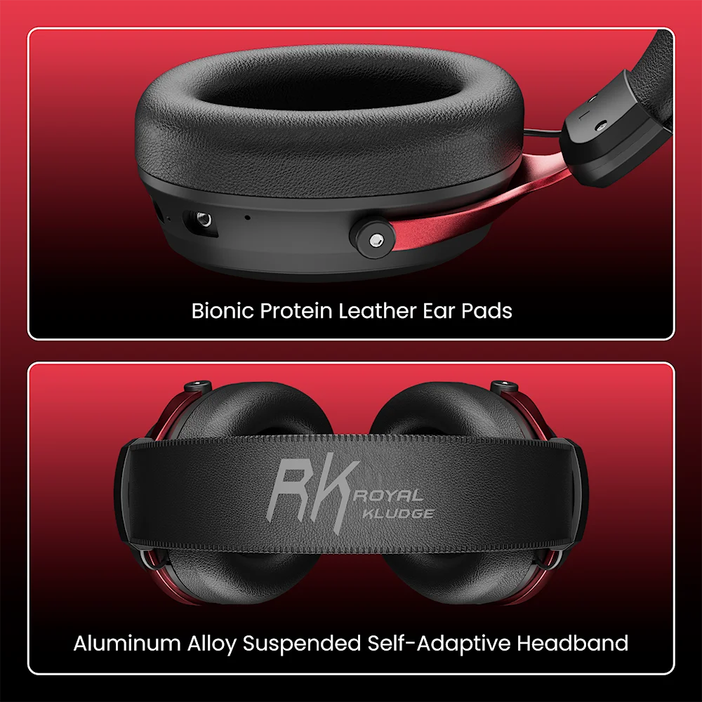 Беспроводные наушники RK ROYAL KLUDGE HG105 с объемным звуком 7.1, 53-мм динамиками, RGB-подсветкой, Bluetooth и микрофоном с шумоподавлением ENC (art.: 3920dc6ea3989) - 3920dc6ea3989