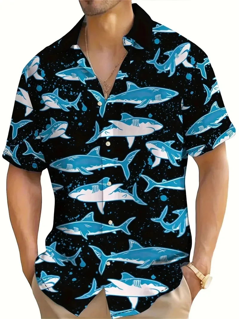 Мужская Летняя модная Простая Повседневная рубашка с отложным воротником и