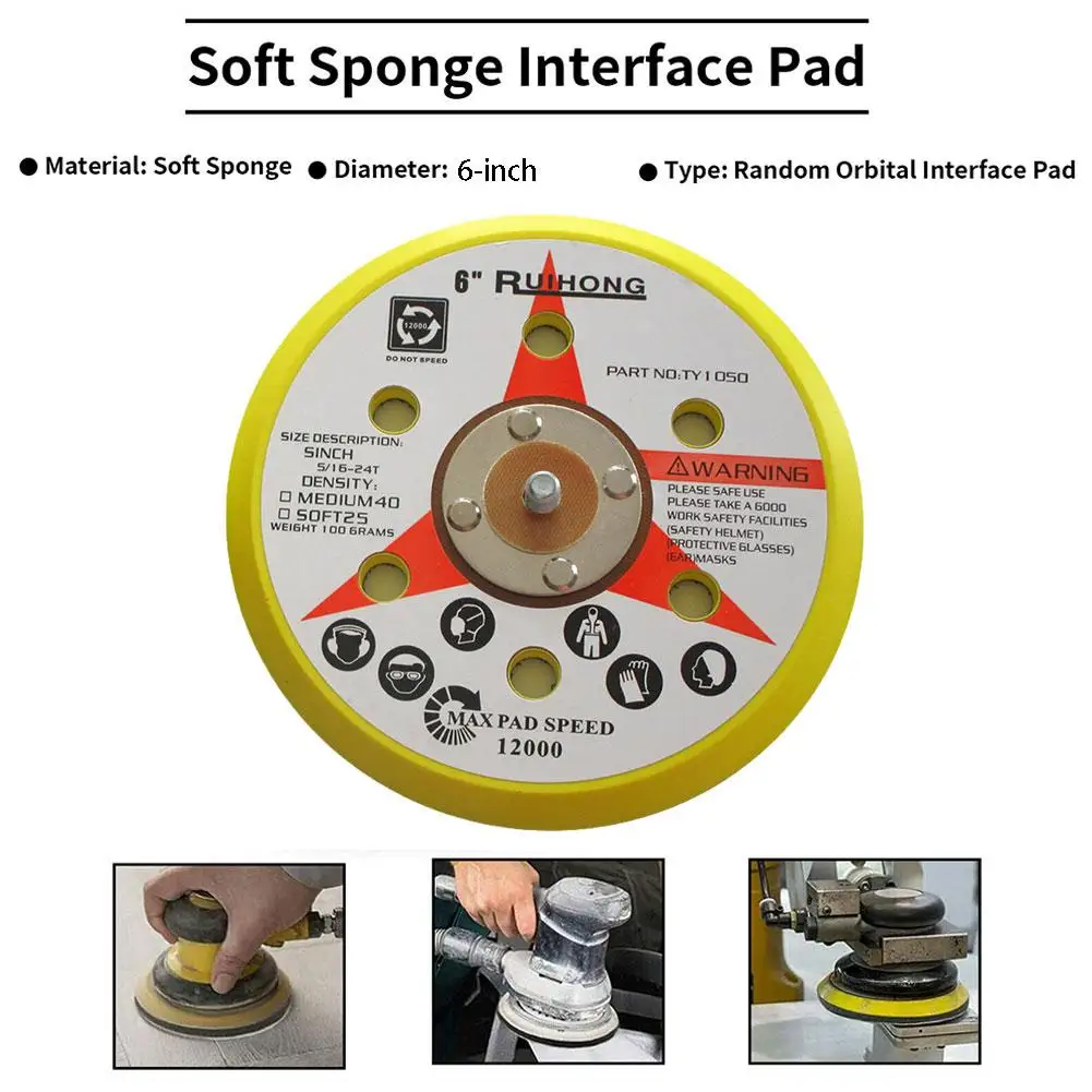 

6 Inch 150mm Polishing Wheel Sanding Pad Sander Backing Tools Plate Accessories Backing Pad Power Loop And Pad Grinder Hook L8r2