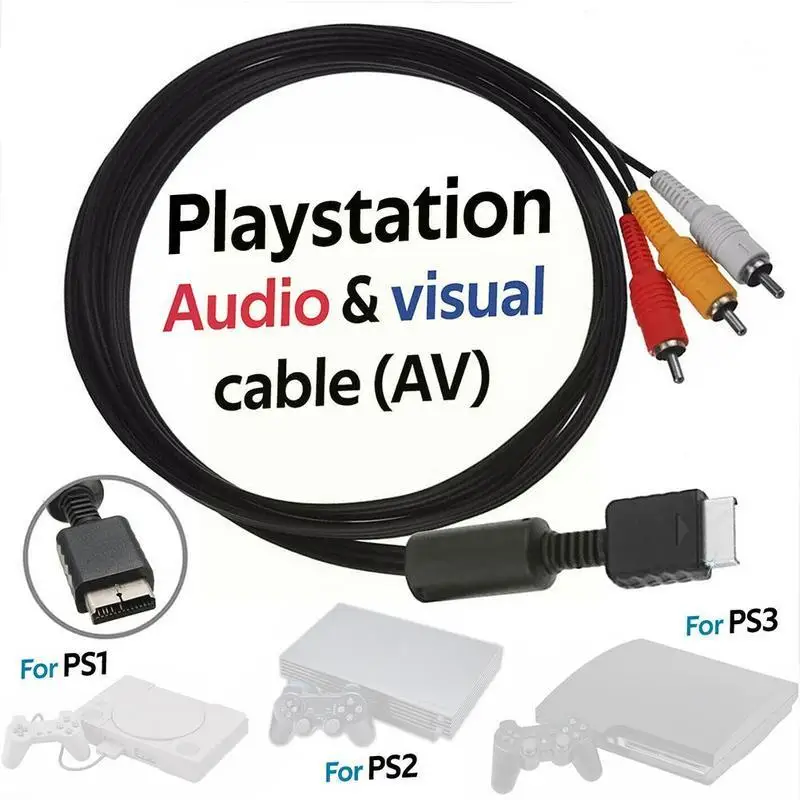 AV Video Cable TV Audio Video Stereo Cable A/V, PS PS3 For Playstation PS1 PS2 PS3 Audio Video Cord Wire For Sony 1/2/3