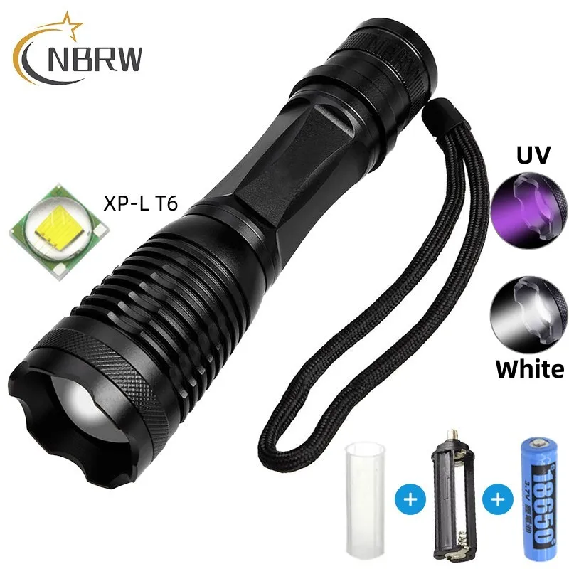 

LED Rechargeable Flashlight Mini Zoomable Waterproof UV Torch Light Outdoor Camping High Power LED T6 Tactical Flashlight
